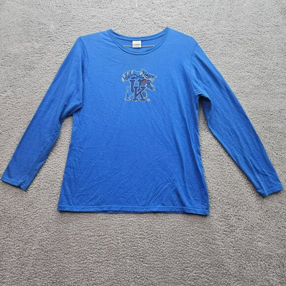 University of Kentucky Wildcats Womens Blue Long-Sleeve T-Shirt Rhinestone Logo - Picture 1 of 5